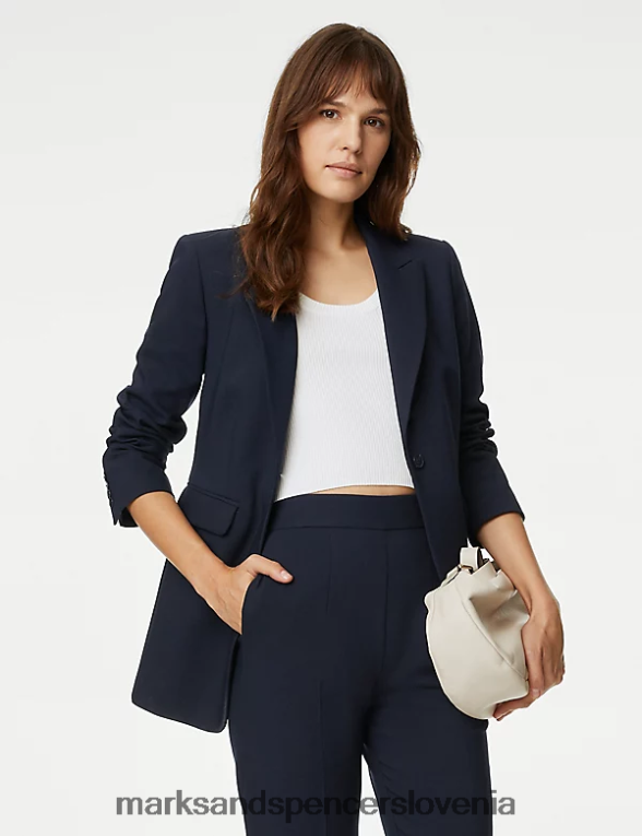 krojen blazer temna mornarica Marks & Spencer oblačila ženske 6T8F6X543