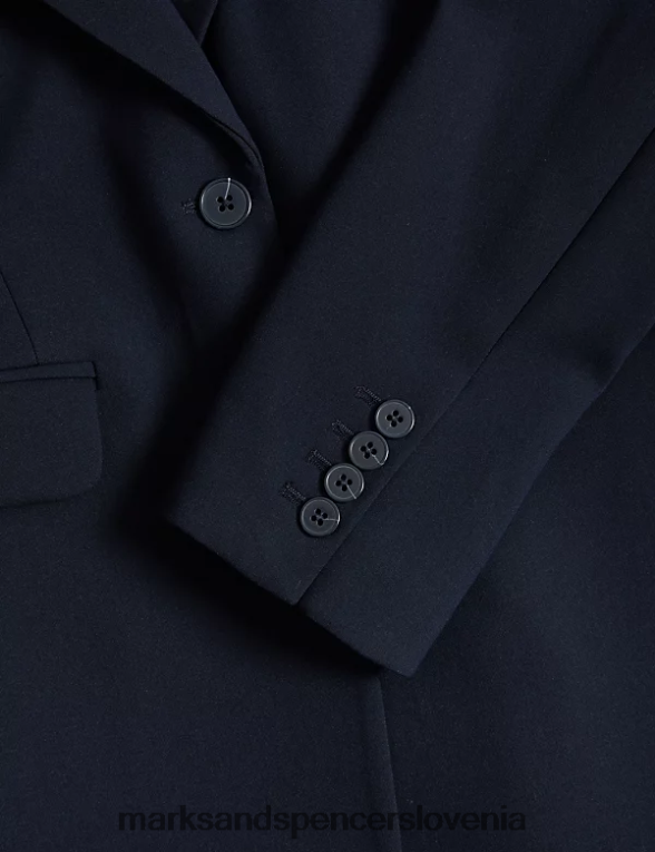 krojen blazer temna mornarica Marks & Spencer oblačila ženske 6T8F6X543