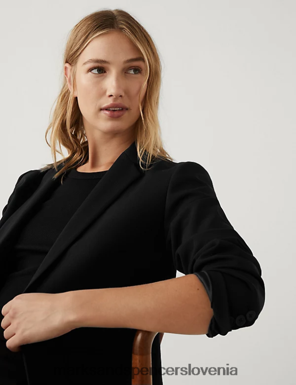 krojen enoprsni blazer Črna Marks & Spencer oblačila ženske 6T8F6X768
