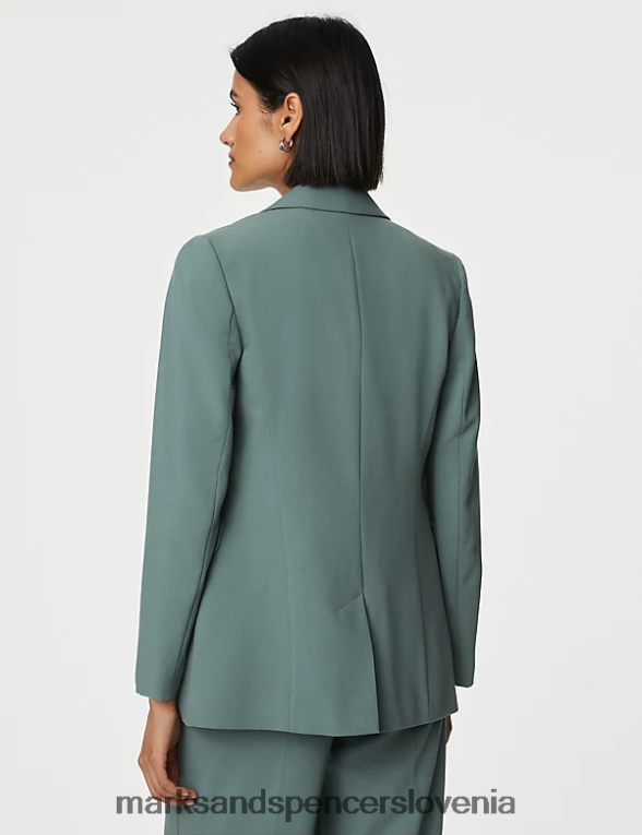 krojen enoprsni blazer temni žajbelj Marks & Spencer oblačila ženske 6T8F6X244
