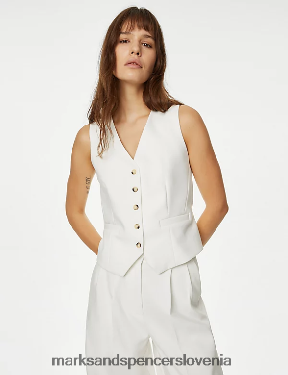 krojen telovnik slonovina Marks & Spencer oblačila ženske 6T8F6X58