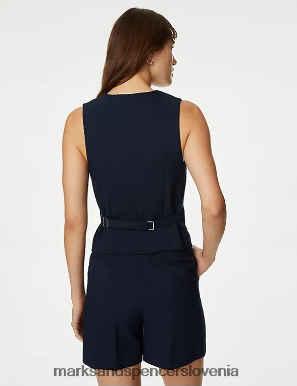 krojen telovnik temna mornarica Marks & Spencer oblačila ženske 6T8F6X373
