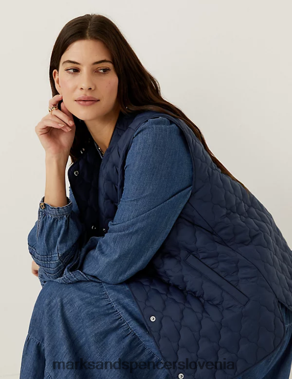 prešita jopica mornarica Marks & Spencer oblačila ženske 6T8F6X2422