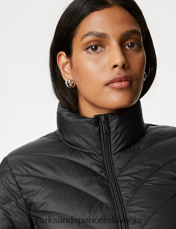 puhasta jakna s perjem in puhom Črna Marks & Spencer oblačila ženske 6T8F6X2245