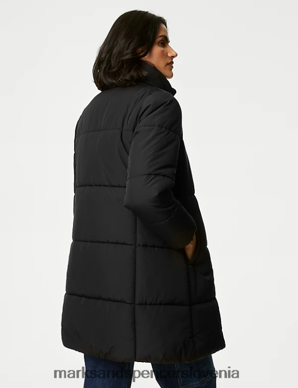 recikliran toplotno napihnjen plašč Črna Marks & Spencer oblačila ženske 6T8F6X2494