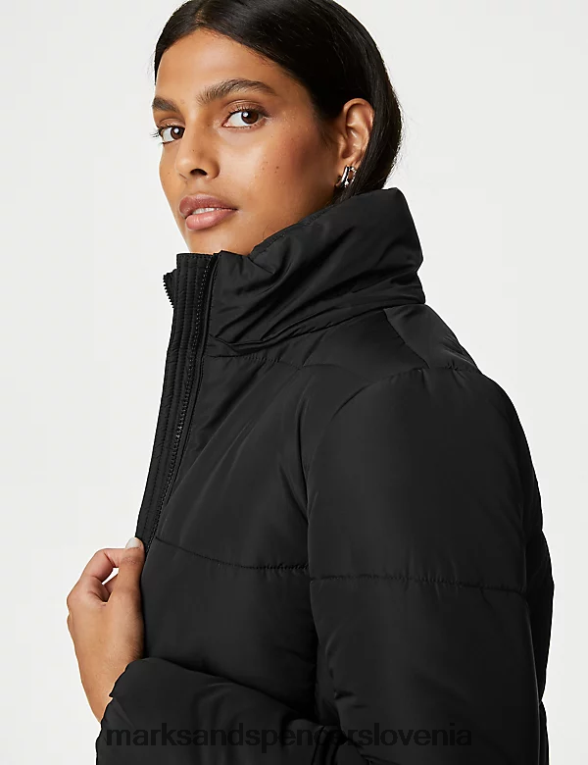 reciklirana termo topla puhasta jakna s kapuco Črna Marks & Spencer oblačila ženske 6T8F6X1333