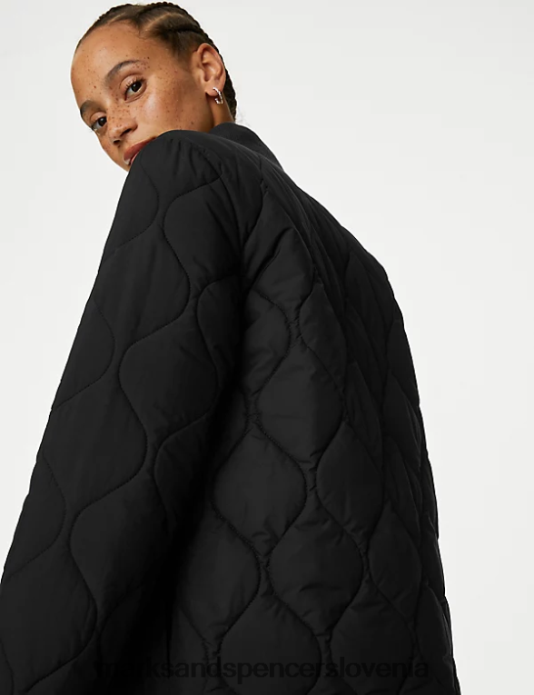 reciklirana toplotno lahka prešita jakna Črna Marks & Spencer oblačila ženske 6T8F6X2089