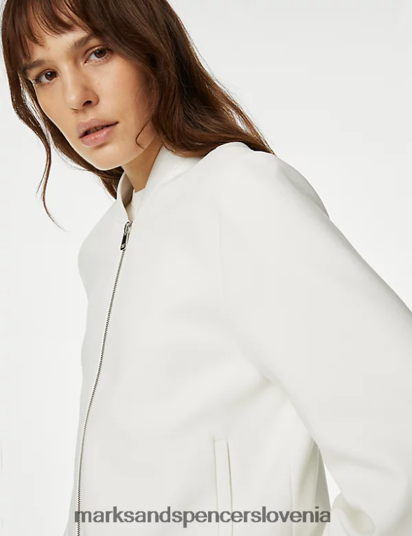 sproščena bomber jakna slonovina Marks & Spencer oblačila ženske 6T8F6X367