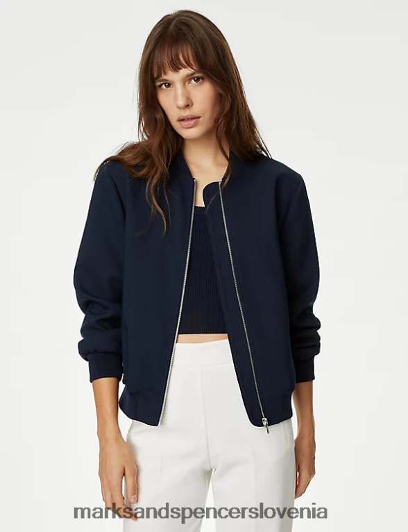 sproščena bomber jakna temna mornarica Marks & Spencer oblačila ženske 6T8F6X54
