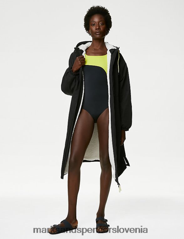 stormwear borg podložena previjalna halja s kapuco Črna Marks & Spencer oblačila ženske 6T8F6X383