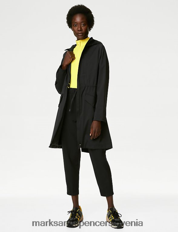 stormwear parka s kapuco Črna Marks & Spencer oblačila ženske 6T8F6X1959
