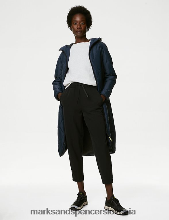 stormwear parka s parangalom, podložena s flisom polnočna mornarica Marks & Spencer oblačila ženske 6T8F6X915