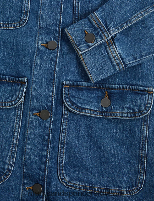 uporabna jakna iz jeansa bogatega bombaža indigo Marks & Spencer oblačila ženske 6T8F6X1895