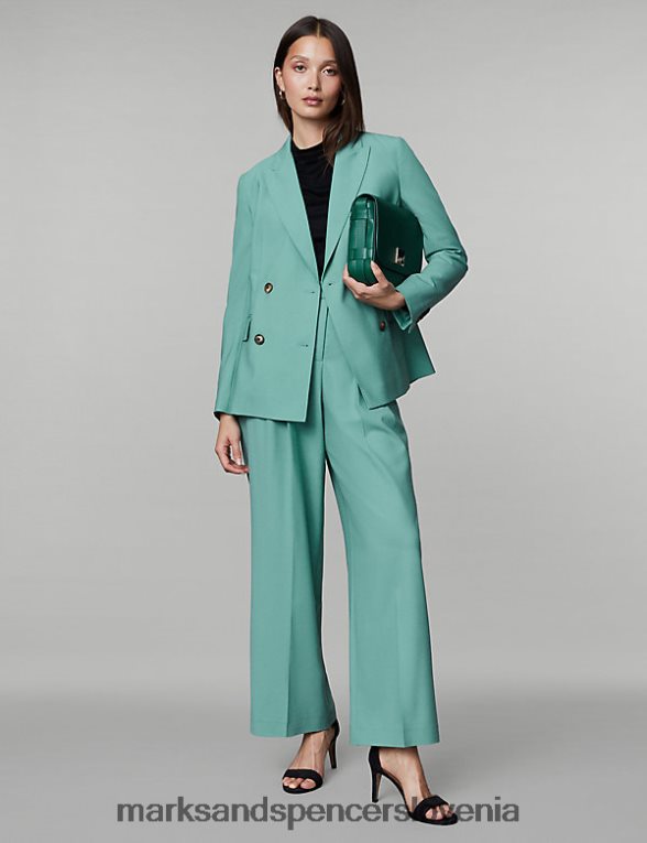 volnen dvojni blazer zelenomodra Marks & Spencer oblačila ženske 6T8F6X349