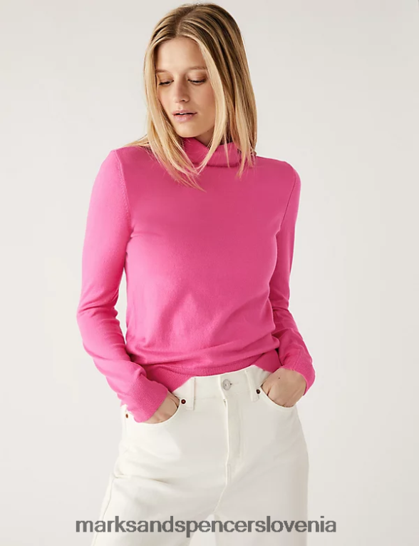pulover z ovratnikom cvet Marks & Spencer oblačila ženske 6T8F6X1350