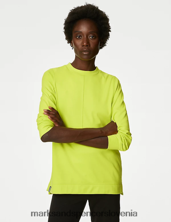 sproščen pulover z okroglim izrezom limetada Marks & Spencer oblačila ženske 6T8F6X534