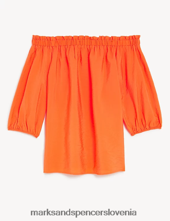 detajl z volančki na zgornjem delu ramen mandarina Marks & Spencer oblačila ženske 6T8F6X1693
