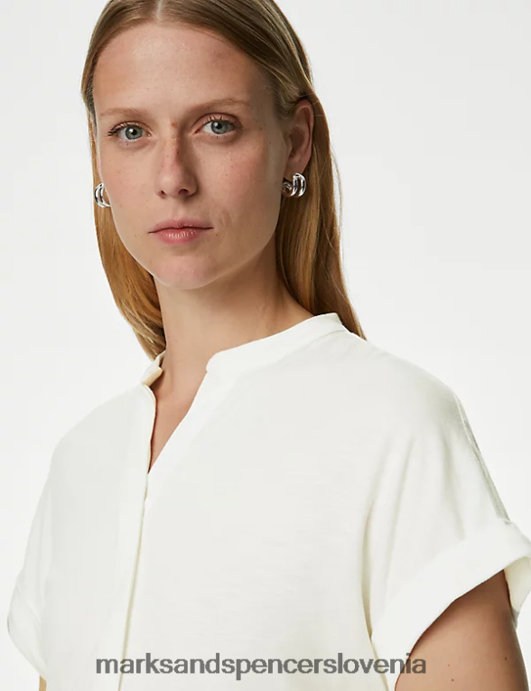 majica običajnega kroja slonovina Marks & Spencer oblačila ženske 6T8F6X1845