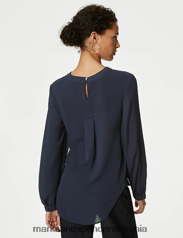 popover bluza z v-izrezom mornarica Marks & Spencer oblačila ženske 6T8F6X93