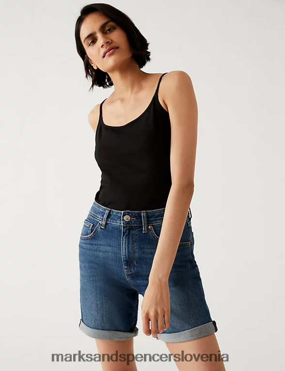 2pk bombažne majice slim fit cami črnobela Marks & Spencer oblačila ženske 6T8F6X3361