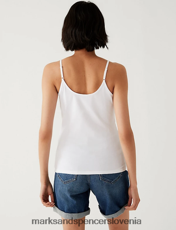 2pk bombažne majice slim fit cami črnobela Marks & Spencer oblačila ženske 6T8F6X3361