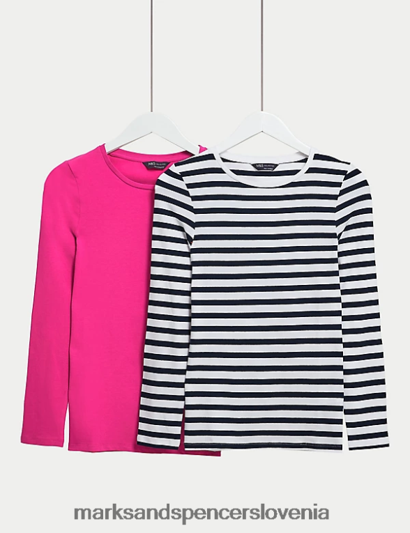 2pk bombažni zgornji deli roza mešanica Marks & Spencer oblačila ženske 6T8F6X84