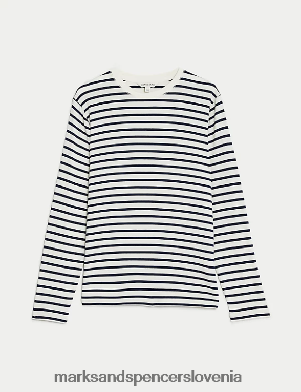 majica s črtami temno mornarska mešanica Marks & Spencer oblačila ženske 6T8F6X1234