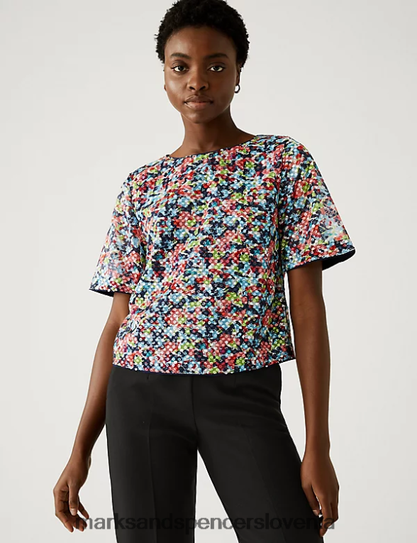 majica z bleščicami iz jerseyja multi Marks & Spencer oblačila ženske 6T8F6X1873