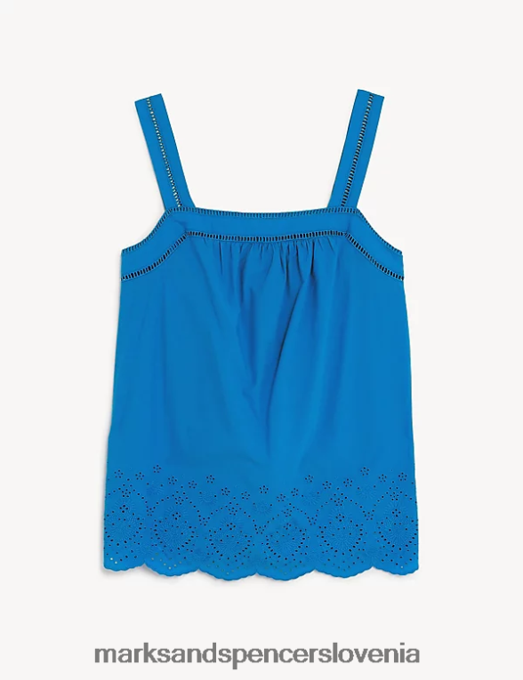 majica z vezenjem iz čistega bombaža laguna Marks & Spencer oblačila ženske 6T8F6X1991