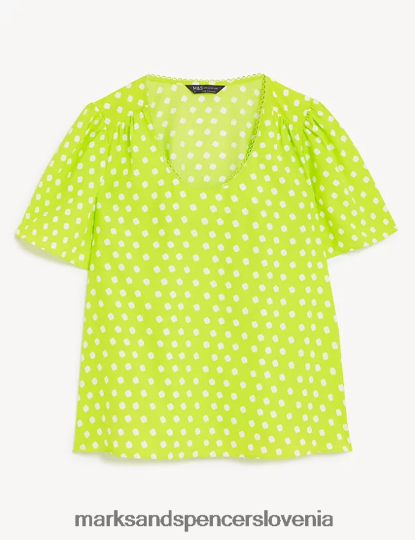 potiskan vrh mešanica apna Marks & Spencer oblačila ženske 6T8F6X1715