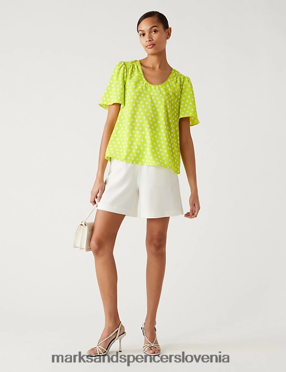 potiskan vrh mešanica apna Marks & Spencer oblačila ženske 6T8F6X1715