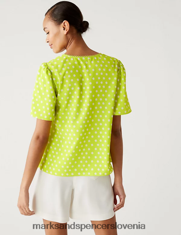 potiskan vrh mešanica apna Marks & Spencer oblačila ženske 6T8F6X1715