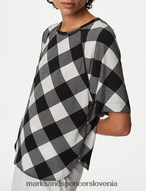 preverjeno zgoraj črna mešanica Marks & Spencer oblačila ženske 6T8F6X1434