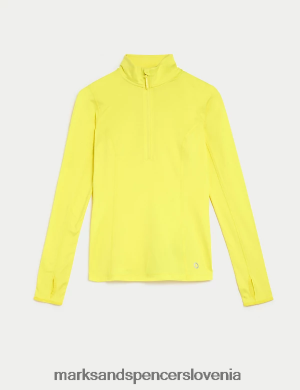tekalna majica z lijakastim ovratnikom in pol zadrgo kislo rumena Marks & Spencer oblačila ženske 6T8F6X3467