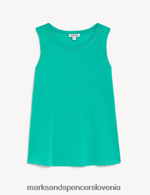 zgornji brezrokavnik običajnega kroja zelena Marks & Spencer oblačila ženske 6T8F6X3066