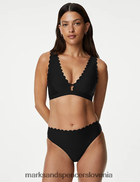 neoprenski podložen globoki bikini zgornji del Črna Marks & Spencer oblačila ženske 6T8F6X2779