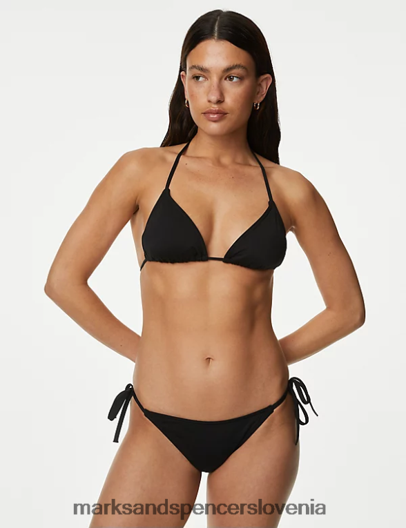 podložen trikotni zgornji del bikinija Črna Marks & Spencer oblačila ženske 6T8F6X2108