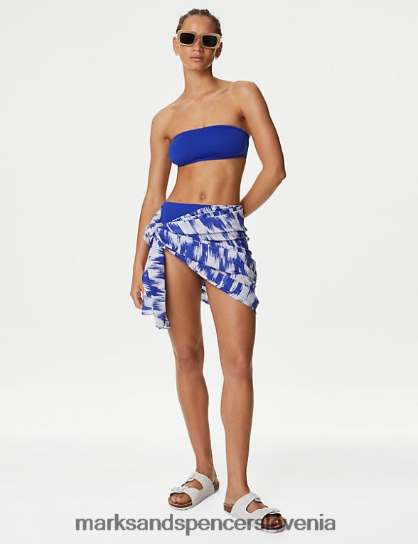 podložen zgornji del bikinija bandeau električno modra Marks & Spencer oblačila ženske 6T8F6X2037