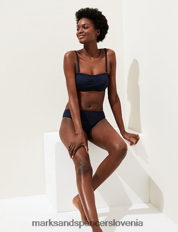 podložen zgornji del bikinija bandeau mornarica Marks & Spencer oblačila ženske 6T8F6X1833
