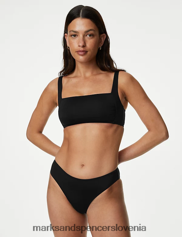 podložen zgornji del bikinija s kvadratnim izrezom Črna Marks & Spencer oblačila ženske 6T8F6X3077