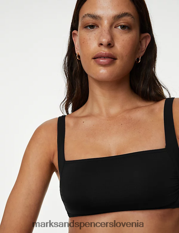 podložen zgornji del bikinija s kvadratnim izrezom Črna Marks & Spencer oblačila ženske 6T8F6X3077