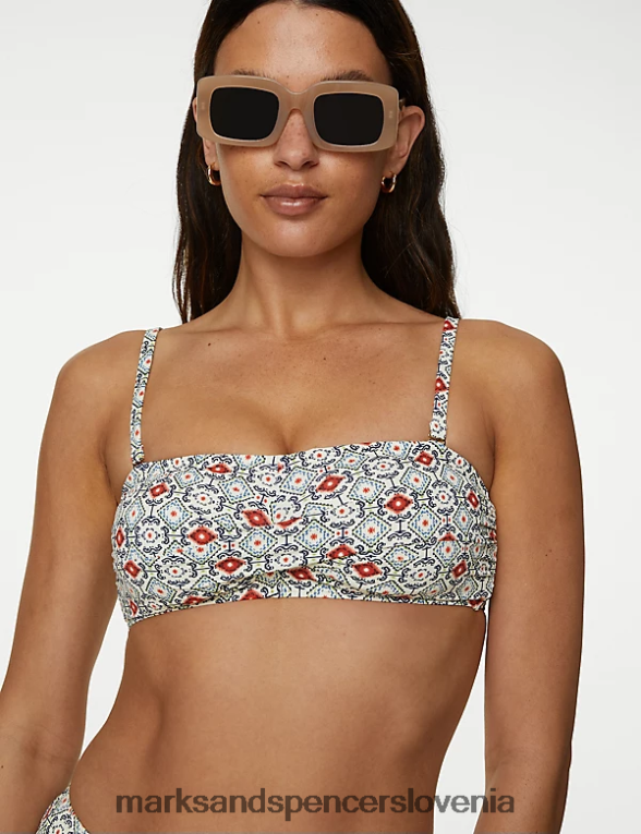 podložen zgornji del bikinija s potiskom mešanica slonovine Marks & Spencer oblačila ženske 6T8F6X3386