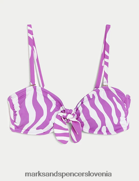 podložen zgornji del bikinija s potiskom vijolična mešanica Marks & Spencer oblačila ženske 6T8F6X2611