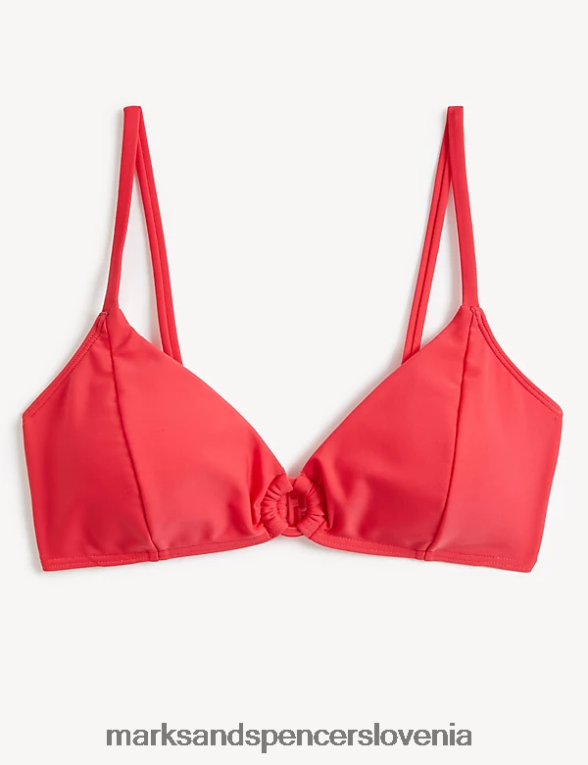 podložen zgornji del bikinija z obročem svetlo rdeča Marks & Spencer oblačila ženske 6T8F6X1778