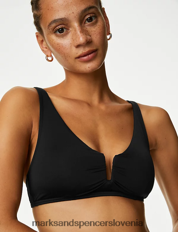zgornji del bikinija z v-izrezom Črna Marks & Spencer oblačila ženske 6T8F6X248