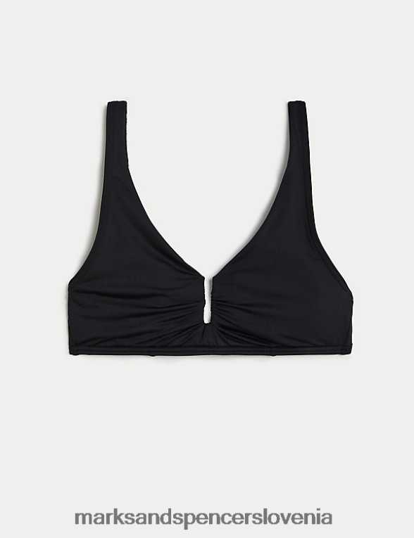 zgornji del bikinija z v-izrezom Črna Marks & Spencer oblačila ženske 6T8F6X248