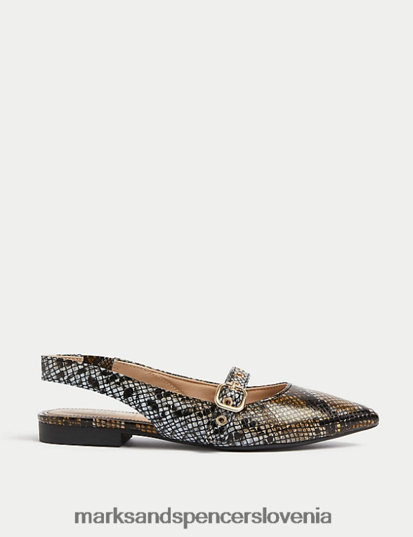 Croc čevlji s koničastimi zankami rjava mešanica Marks & Spencer obutev ženske 6T8F6X2569