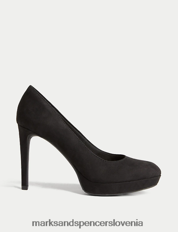 čevlji s slip on platformo in stiletto peto Črna Marks & Spencer obutev ženske 6T8F6X2983