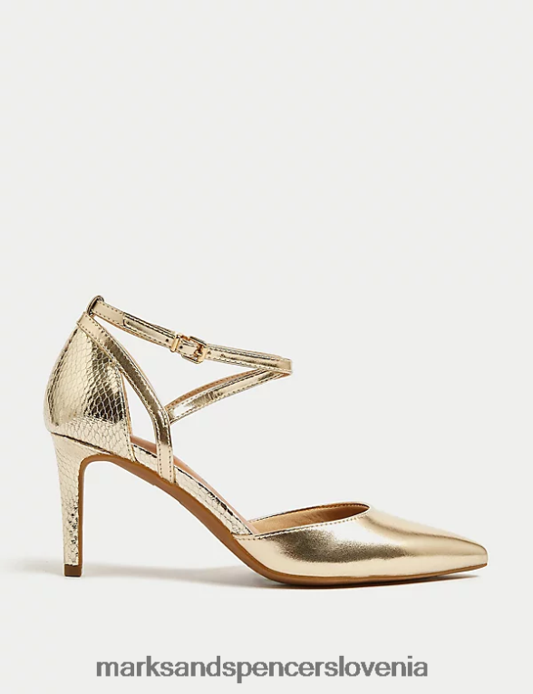 široki sodni čevlji s stiletto peto kovinski Marks & Spencer obutev ženske 6T8F6X2648