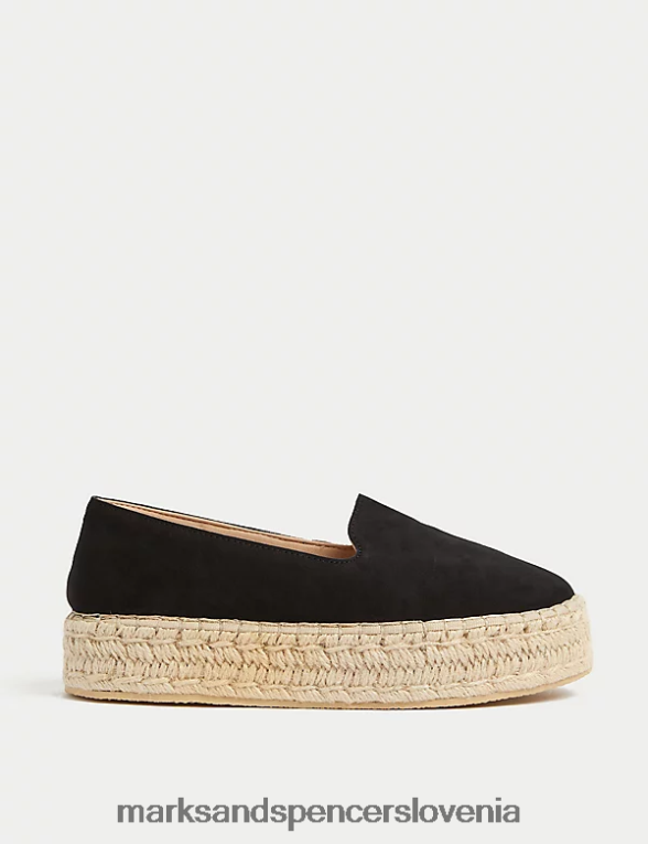 semiš ploščate espadrile Črna Marks & Spencer obutev ženske 6T8F6X2687